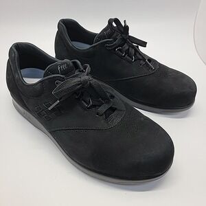 SAS Shoes Womens Sz 10 Free Time Walking Sneakers Comfort Black Suede Lace Up